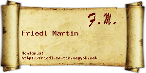 Friedl Martin névjegykártya